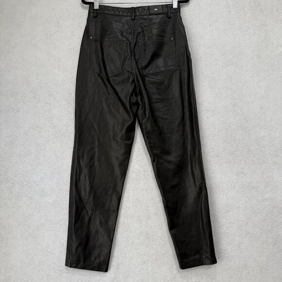 Zara Pants Womens Medium Black High Rise Faux Leather Slim Fit 5 Pocket Stretch - Picture 9 of 16
